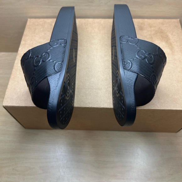 Women’s Auth Gucci GG Slide Sandals Size 8.5/9 Euro 39 Demetra Black - Picture 6 of 12